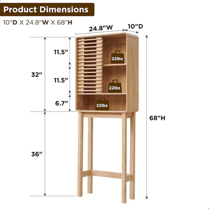 Slatted Door Over The Toilet Storage Cabinet, Bathroom Storage Cabinet