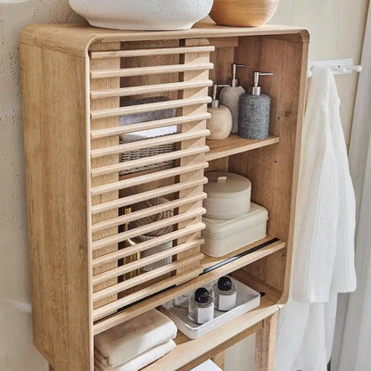 Slatted Door Over The Toilet Storage Cabinet, Bathroom Storage Cabinet
