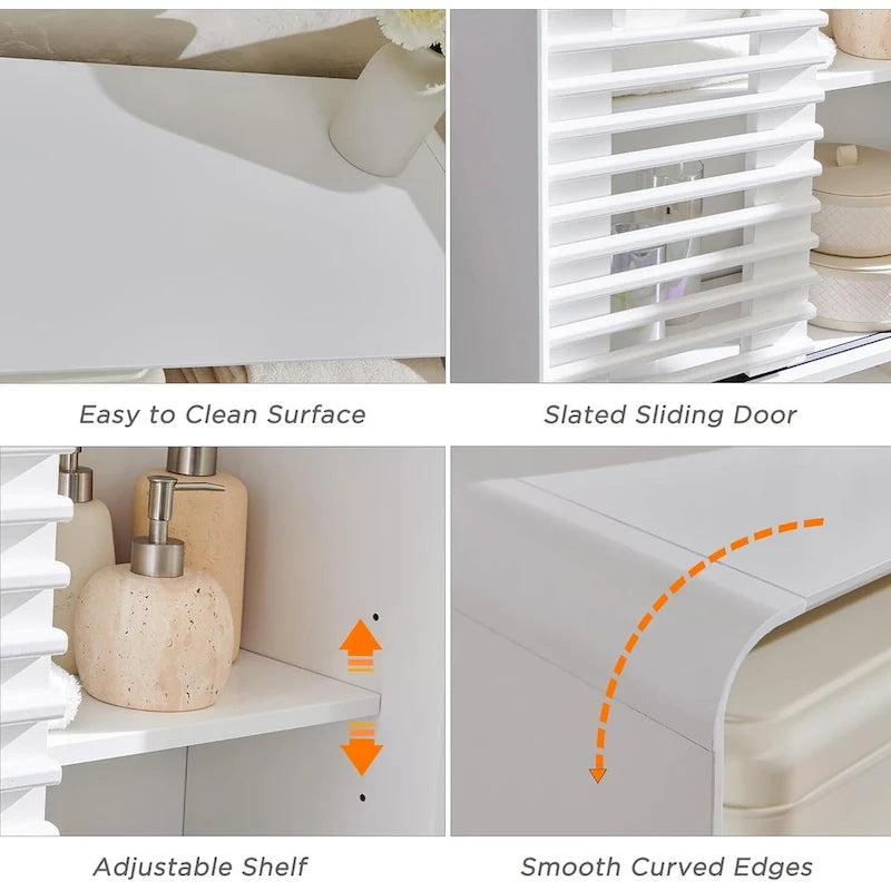 Slatted Door Over The Toilet Storage Cabinet, Bathroom Storage Cabinet