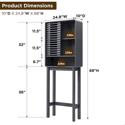Slatted Door Over The Toilet Storage Cabinet, Bathroom Storage Cabinet