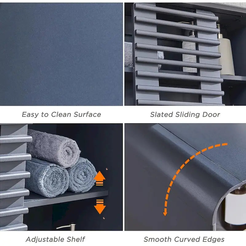 Slatted Door Over The Toilet Storage Cabinet, Bathroom Storage Cabinet