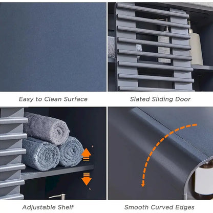 Slatted Door Over The Toilet Storage Cabinet, Bathroom Storage Cabinet