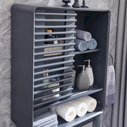 Slatted Door Over The Toilet Storage Cabinet, Bathroom Storage Cabinet