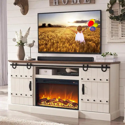 Farmhouse Fireplace TV Stand, Entertainment Center, Media Console