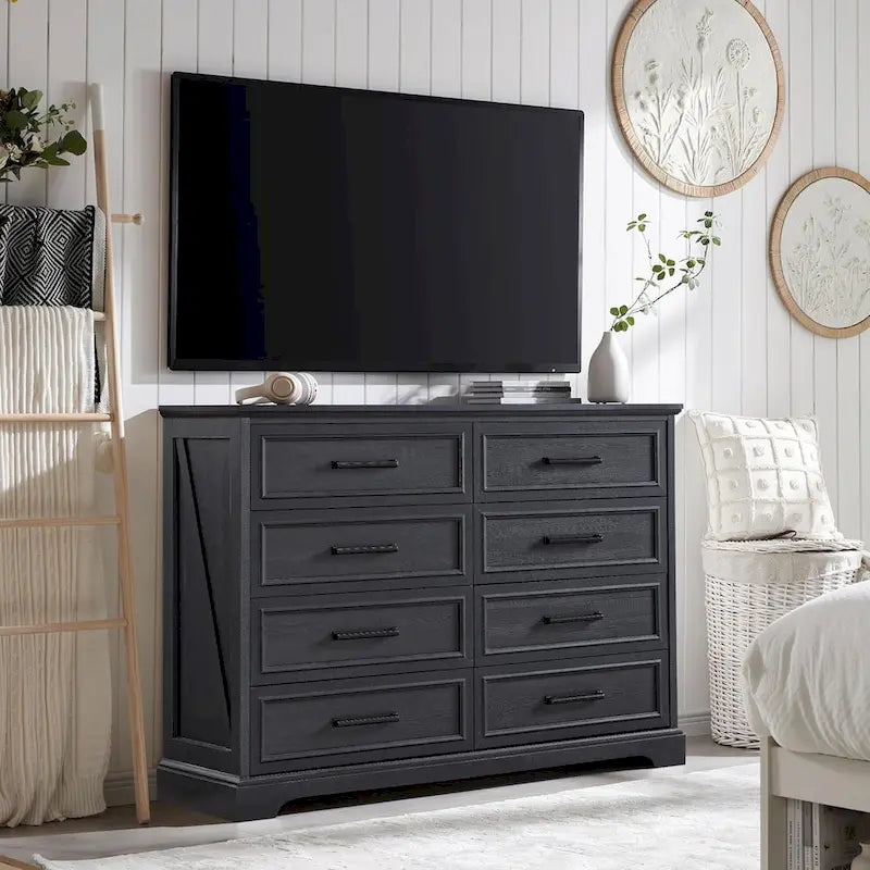 Farmhouse 8 Drawers Dresser Chests for Bedroom, Wood Chest of Drawers