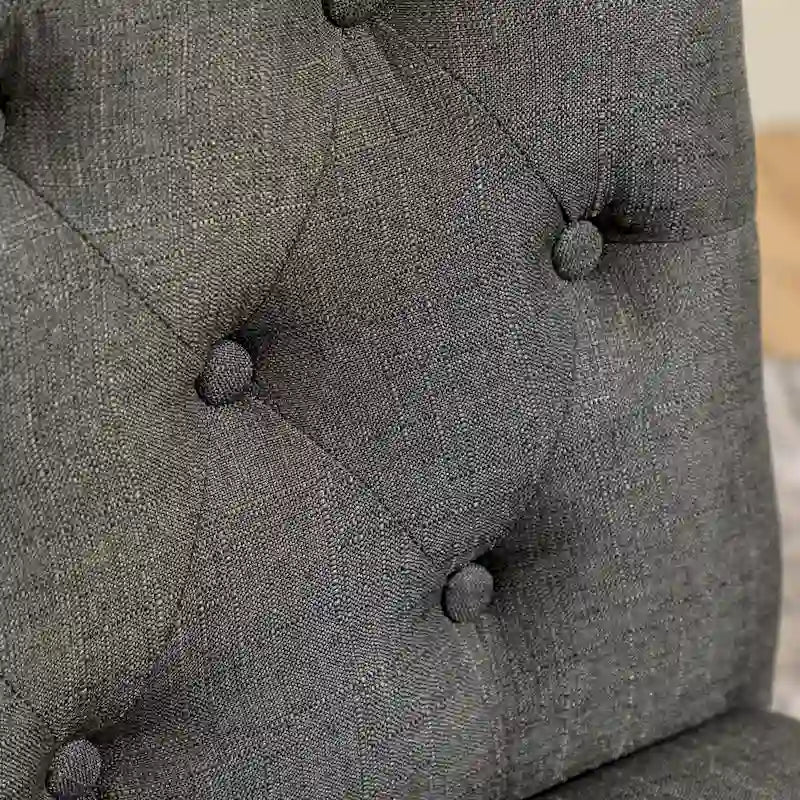 5 Piece Dining Table Set, Wooden Kitchen Furniture Set, Round Table with Cross-Buck Pedestal Base and 4 Tufted Chairs