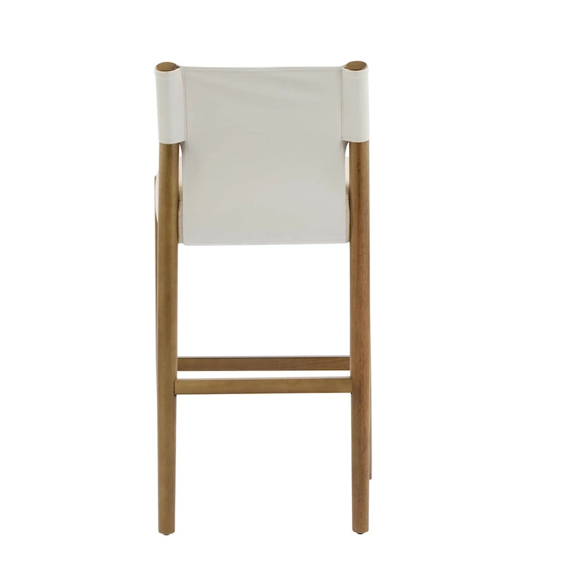 Christopher Knight Home - Mika Modern 28.5 Wood Barstool Set with Neutral Polyester Cushion for Kitchen Island or Home Bar
