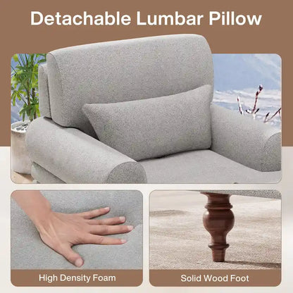 Chaise Lounge Chair with Adjustable Backrest, Indoor Modern Oversized Comfy Chair