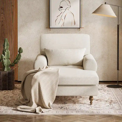 Chaise Lounge Chair with Adjustable Backrest, Indoor Modern Oversized Comfy Chair