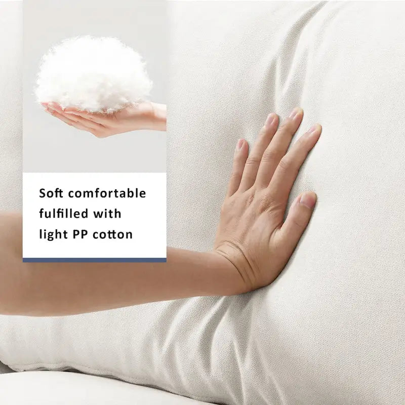 L-shaped Sectional Cloud Couch Set w/Throw Pillows, Ottoman, Wide Seat