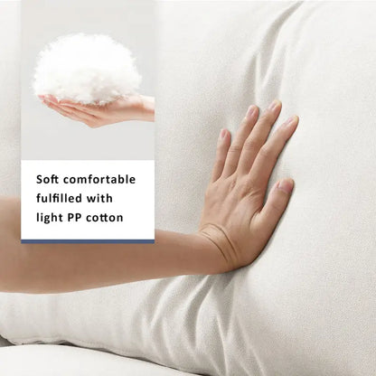 L-shaped Sectional Cloud Couch Set w/Throw Pillows, Ottoman, Wide Seat