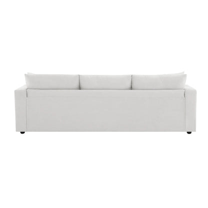 L-shaped Sectional Cloud Couch Set w/Throw Pillows, Ottoman, Wide Seat