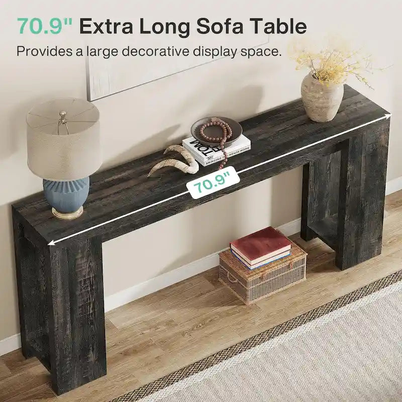 70.9 Inches Long Console Sofa Table for Living Room Entryway Hallway