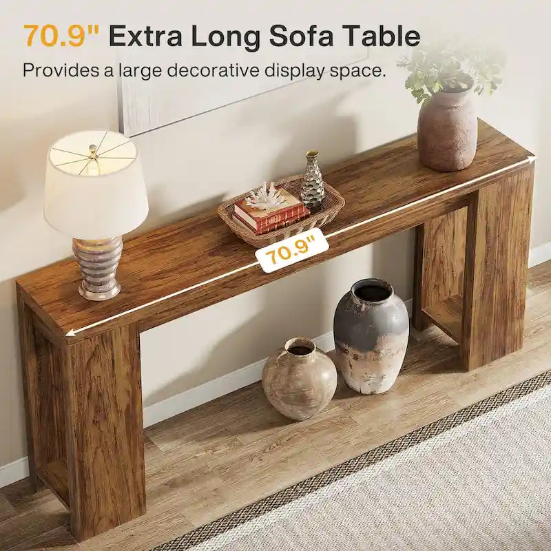 70.9 Inches Long Console Sofa Table for Living Room Entryway Hallway