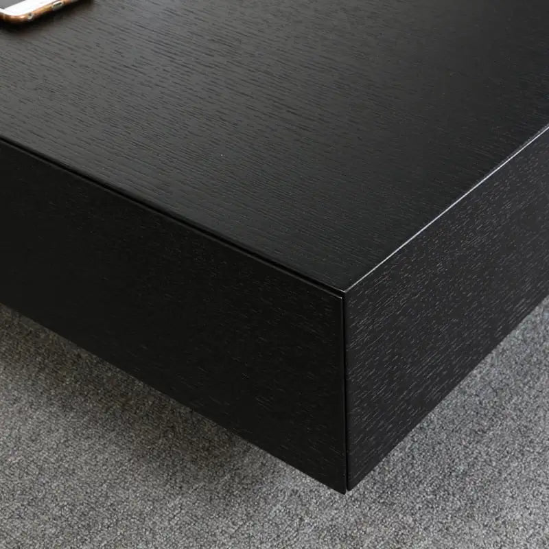 Mid Century Modern Coffee Table, Minimalist Wood Veneer Coffee Table with Storage for Living Room, Fully-assembled