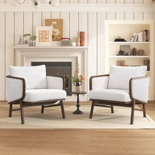 Sherpa Fabric Accent Chairs (Set of 2)