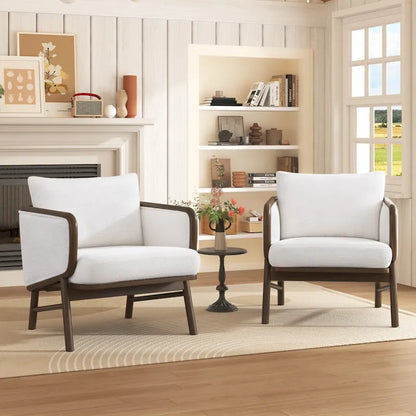 Sherpa Fabric Accent Chairs (Set of 2)