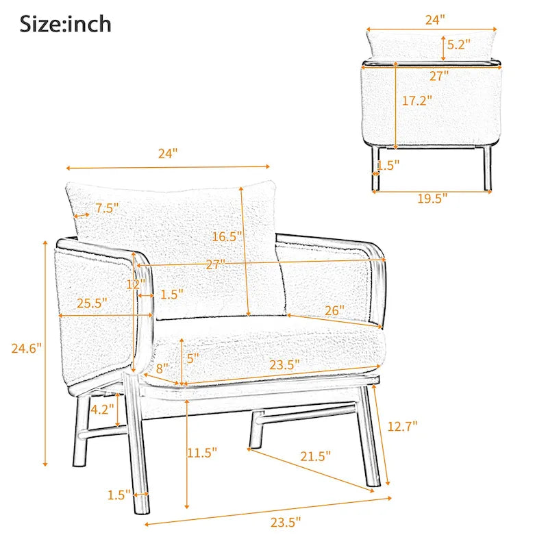 Sherpa Fabric Accent Chairs (Set of 2)