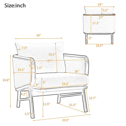 Sherpa Fabric Accent Chairs (Set of 2)