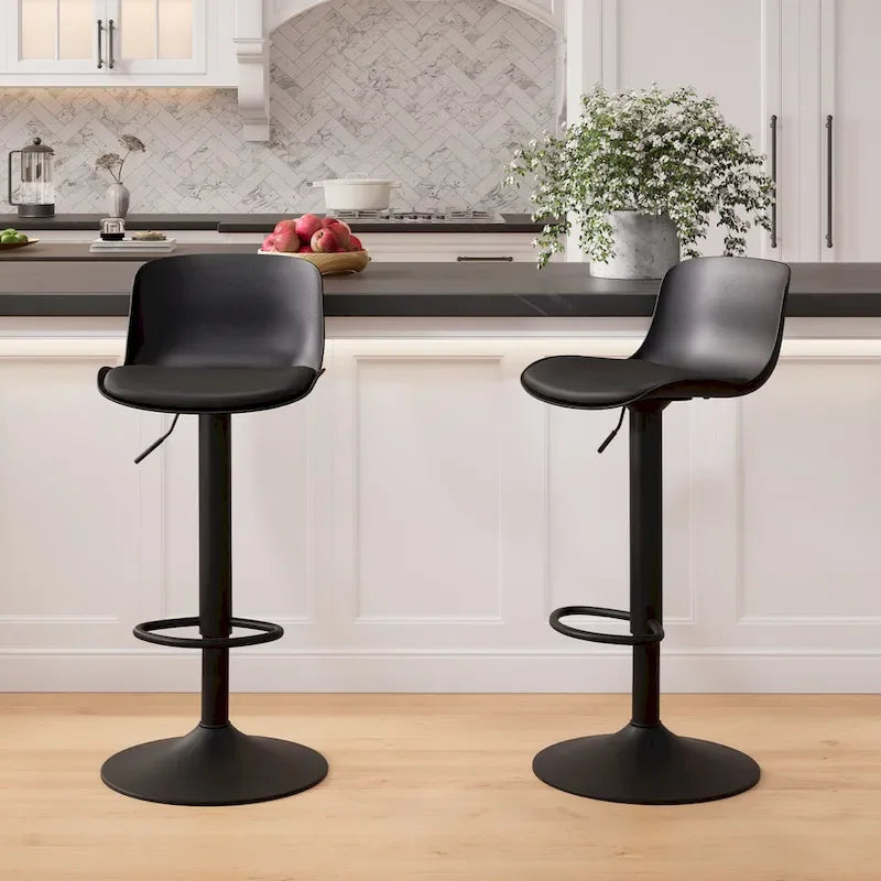Swivel Bar Stools Set of 2, Height Adjustable Counter Stools