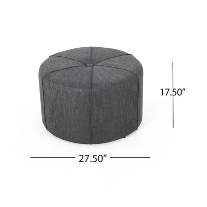 Birdsong Upholstered Round Ottoman by Christopher Knight Home