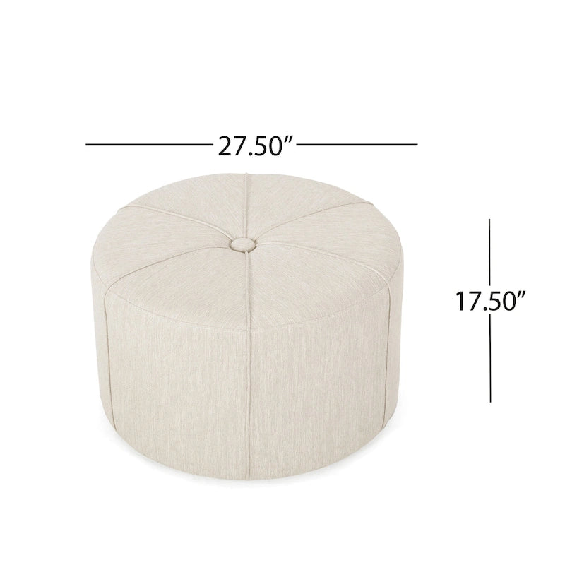 Birdsong Upholstered Round Ottoman by Christopher Knight Home