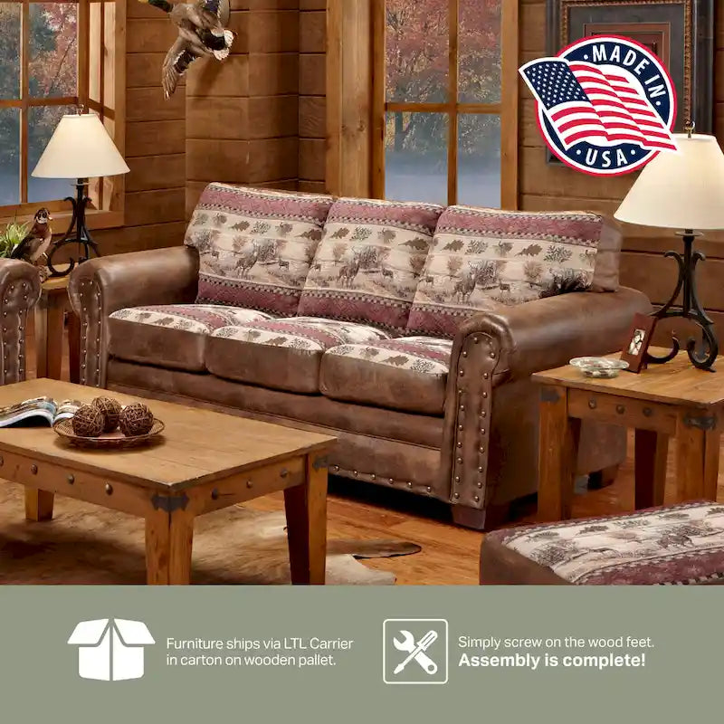 Alpine Cabin Lodge 4 piece Living Room Sleeper Set