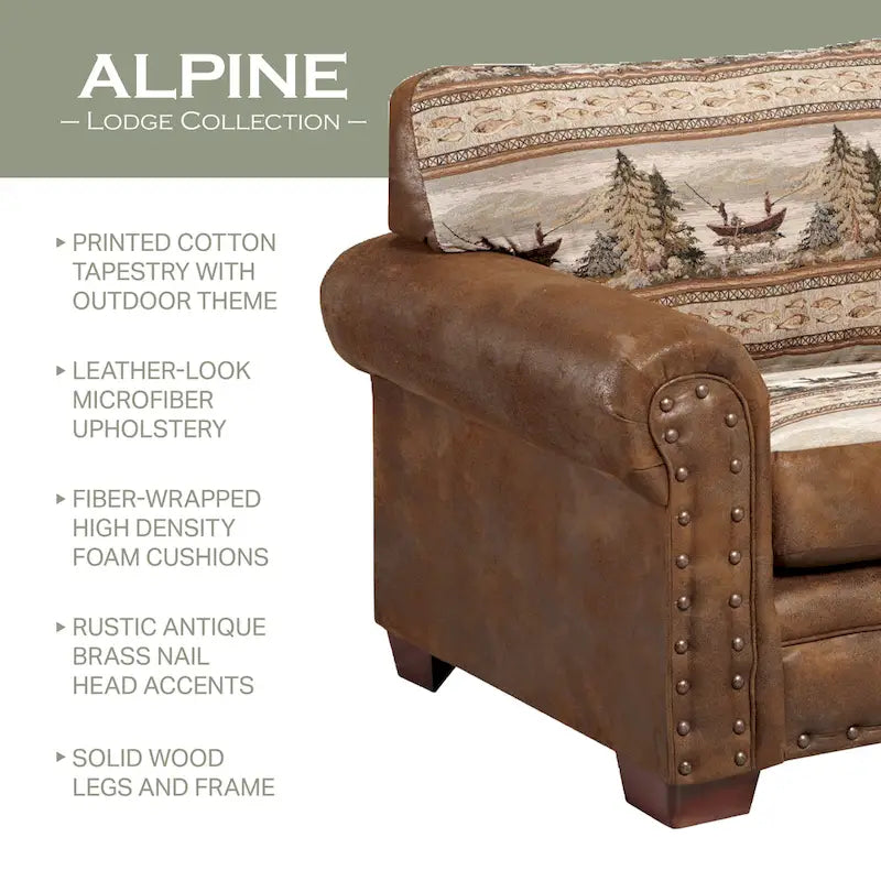 Alpine Cabin Lodge 4 piece Living Room Sleeper Set