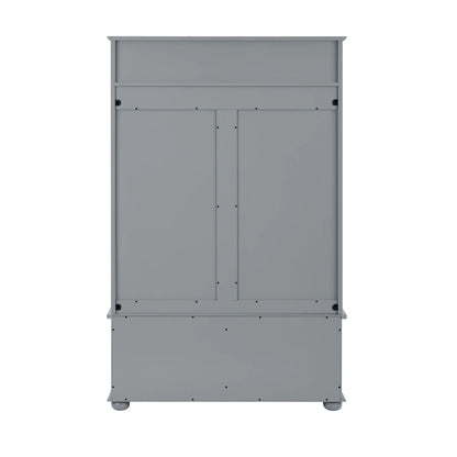 Coastal Style Hall Tree Entryway Bench with Shelves and Shoe Cabinets