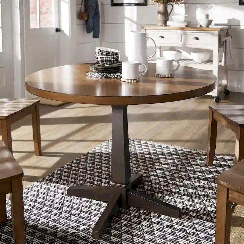 Ronda Round Two-Tone Dining Table