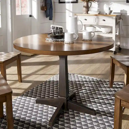 Ronda Round Two-Tone Dining Table