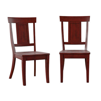 Ronda Panel Back Wood Dining Chairs (Set of 2)