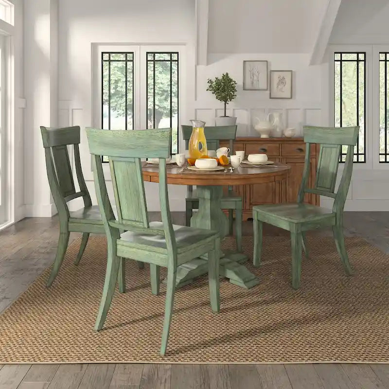 Ronda Panel Back Wood Dining Chairs (Set of 2)