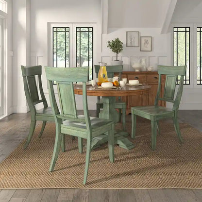 Ronda Panel Back Wood Dining Chairs (Set of 2)