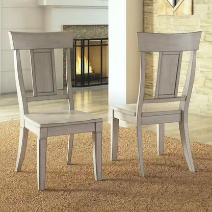 Ronda Panel Back Wood Dining Chairs (Set of 2)