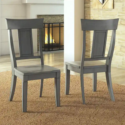 Ronda Panel Back Wood Dining Chairs (Set of 2)