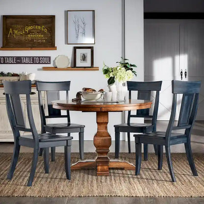 Ronda Panel Back Wood Dining Chairs (Set of 2)
