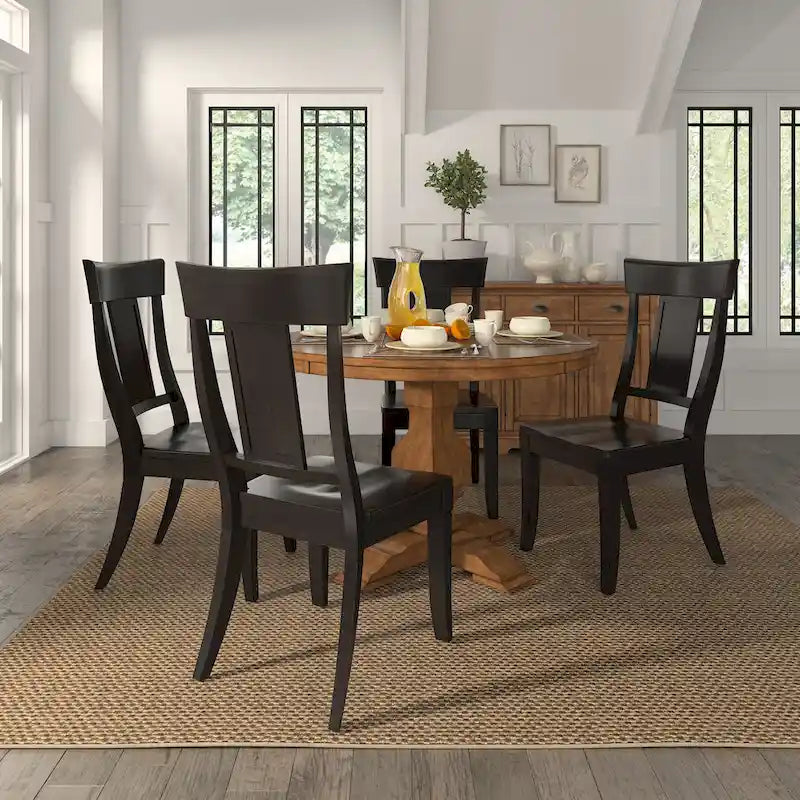 Ronda Panel Back Wood Dining Chairs (Set of 2)