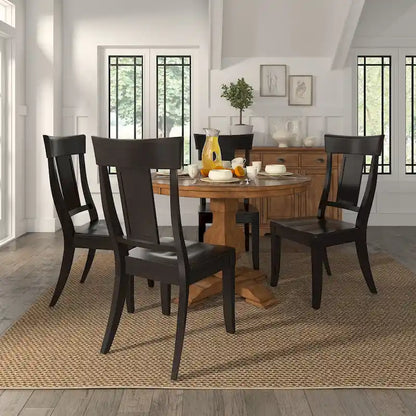 Ronda Panel Back Wood Dining Chairs (Set of 2)