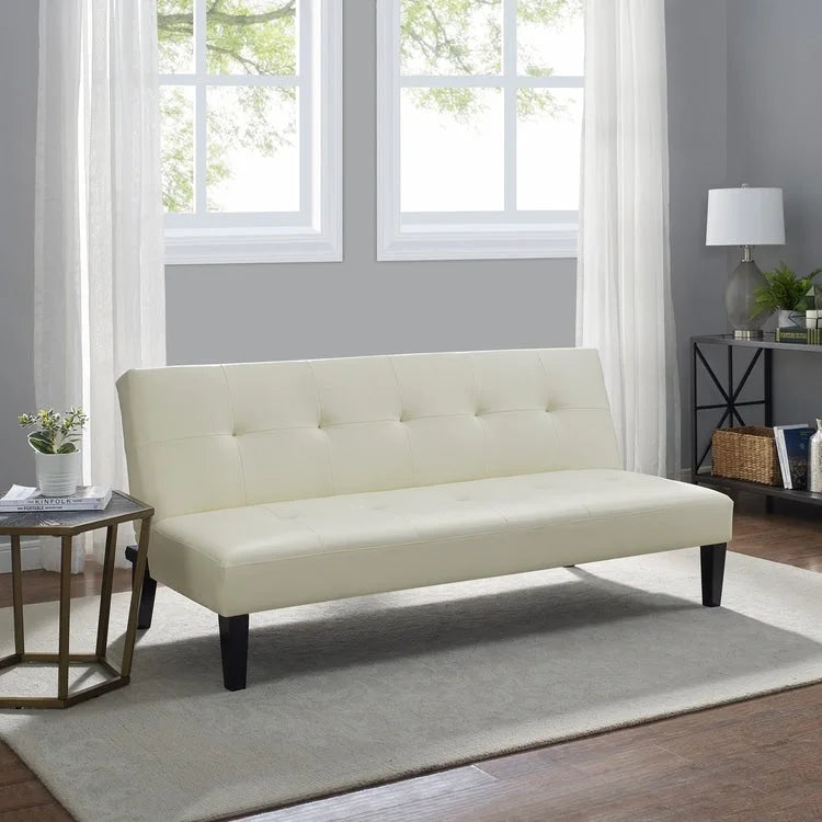 Ultimate Futon Sofa Collection: Futon Sofa with Armrest and Cupholders, Button Tufted Sofa with Wooden Legs