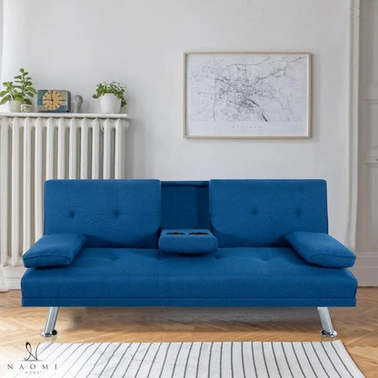 Ultimate Futon Sofa Collection: Futon Sofa with Armrest and Cupholders, Button Tufted Sofa with Wooden Legs