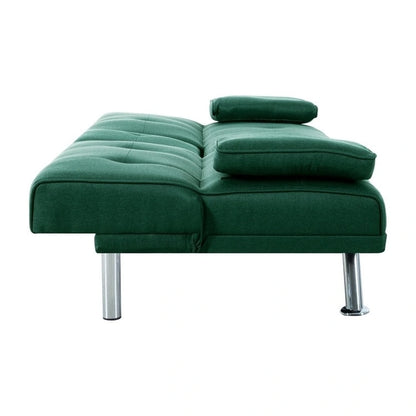 Ultimate Futon Sofa Collection: Futon Sofa with Armrest and Cupholders, Button Tufted Sofa with Wooden Legs