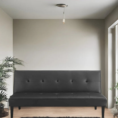 Ultimate Futon Sofa Collection: Futon Sofa with Armrest and Cupholders, Button Tufted Sofa with Wooden Legs