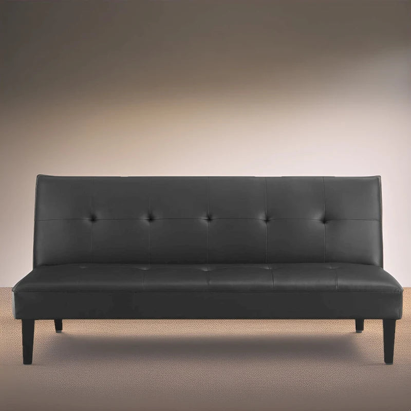Ultimate Futon Sofa Collection: Futon Sofa with Armrest and Cupholders, Button Tufted Sofa with Wooden Legs