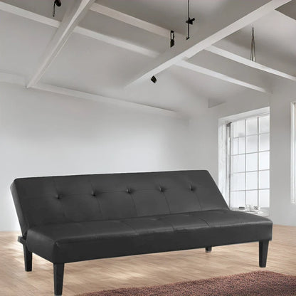 Ultimate Futon Sofa Collection: Futon Sofa with Armrest and Cupholders, Button Tufted Sofa with Wooden Legs
