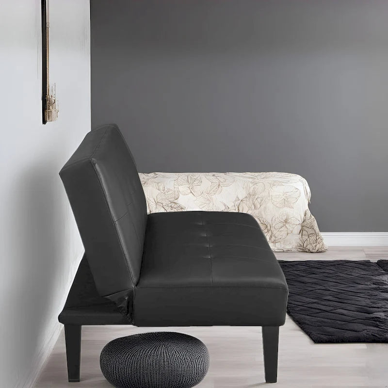 Ultimate Futon Sofa Collection: Futon Sofa with Armrest and Cupholders, Button Tufted Sofa with Wooden Legs
