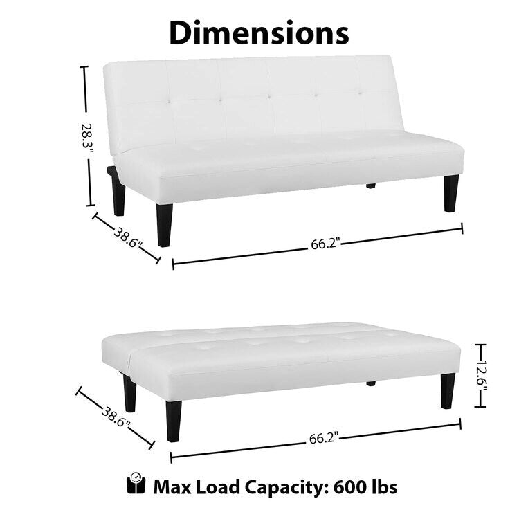 Ultimate Futon Sofa Collection: Futon Sofa with Armrest and Cupholders, Button Tufted Sofa with Wooden Legs