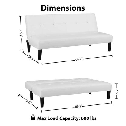 Ultimate Futon Sofa Collection: Futon Sofa with Armrest and Cupholders, Button Tufted Sofa with Wooden Legs
