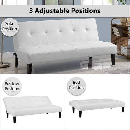 Ultimate Futon Sofa Collection: Futon Sofa with Armrest and Cupholders, Button Tufted Sofa with Wooden Legs