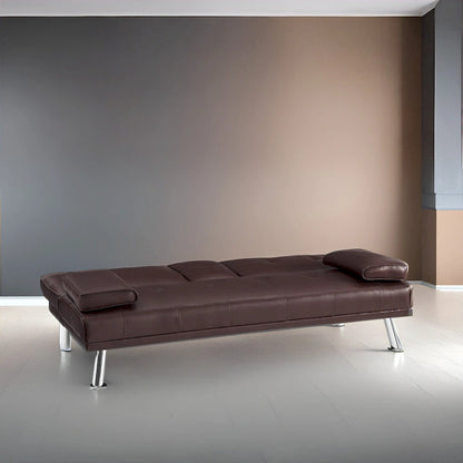 Ultimate Futon Sofa Collection: Futon Sofa with Armrest and Cupholders, Button Tufted Sofa with Wooden Legs